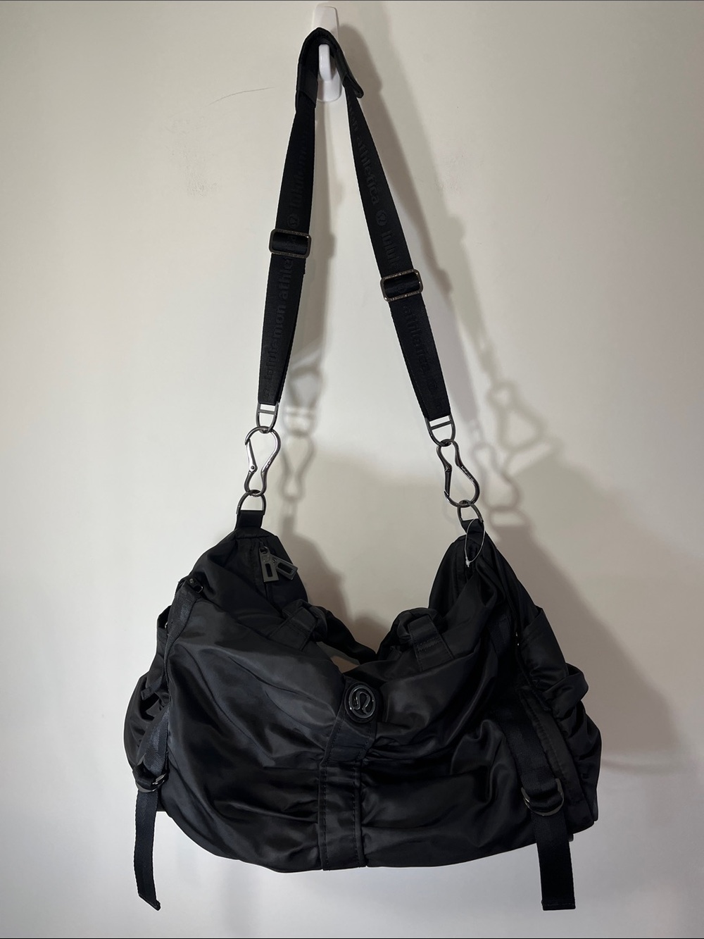 Lululemon Lululemon Hot Yoga Hobo Bag Seabed Black Gray Gym Tote Diaper Travel